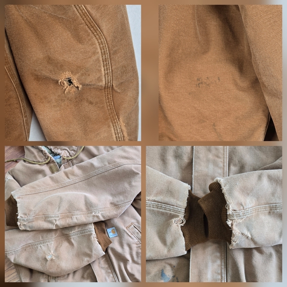 Carhartt FR Distressed Thrashed Quilted Jacket Sz.M Streetwear Work-worn - Picture 16 of 16